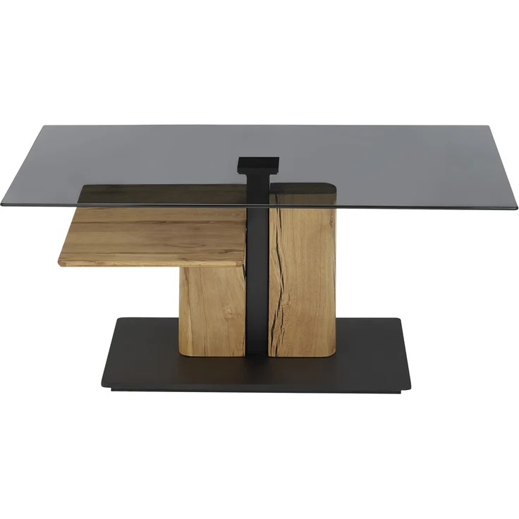 Couchtisch >DELMAS< Höhenverstellbar, Rollen, Eiche / schwarz - 105x45/63x65 (BxHxT) – Bild 6