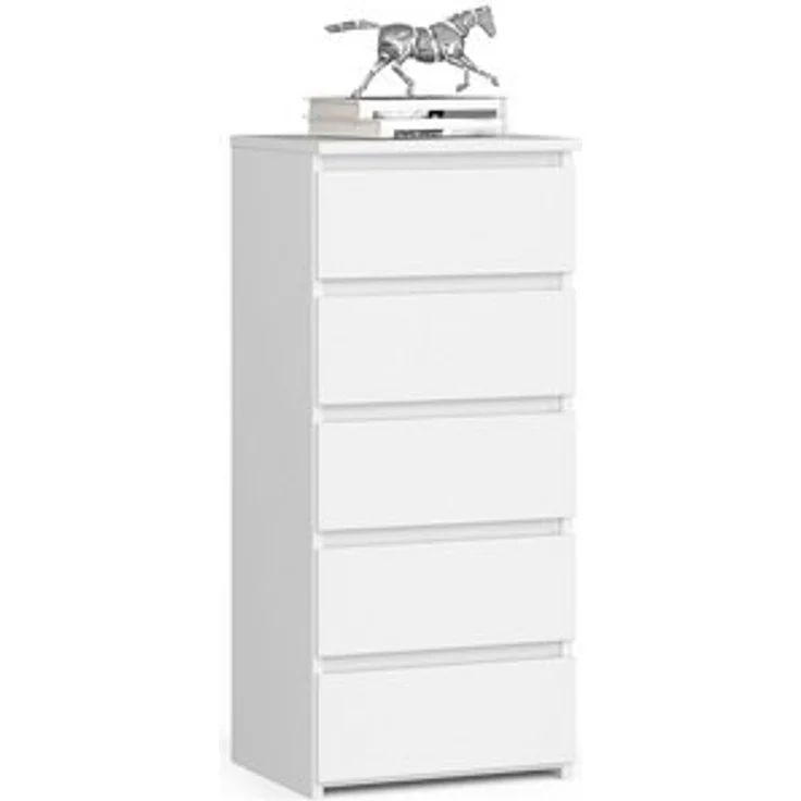 Home Collective Kommode 40 cm breit Holz Highboard Sideboard für Flur Schlafzimmer Wohnzimmer (Mehrzweckschrank Schrank schmal Kommode Schlafzimmer mit Schubladen), Kinderzimmer Organizer, 92 cm hoch mit 5 Schubladen weiß – Bild 6