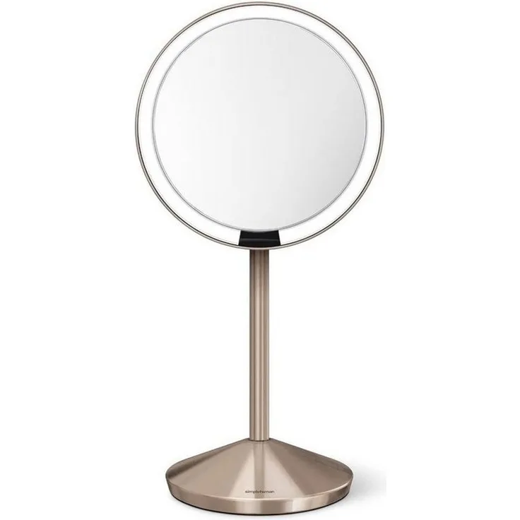simplehuman Kosmetikspiegel Simplehuman Faltspiegel mit Sensor, roségoldener Edelstahl