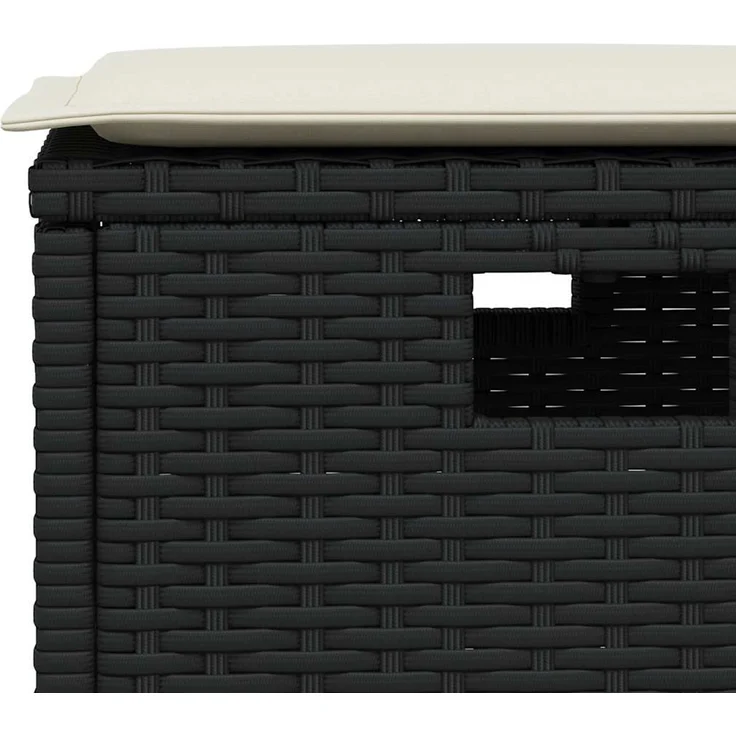 vidaXL 6tlg. Garten-Sofagarnitur mit Kissen L-Form Schwarz Poly Rattan 3213540 – Bild 7