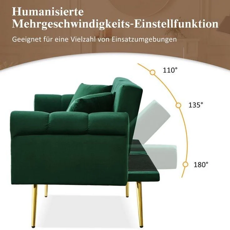 Odikalo 2-Sitzer Polstersofa Relaxsofa Lounge Sessel Verstellbar Rückenlehne Mehrfarbig – Bild 4