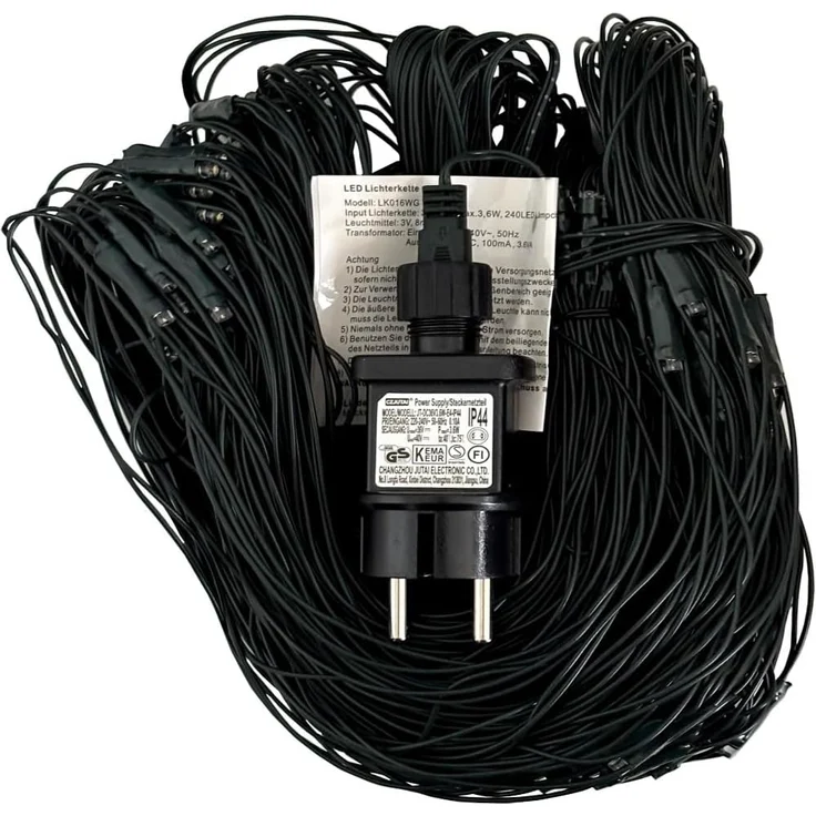 240er LED Lichternetz Lichterkette Außen Innen Kabel grün Partylicht warmweiß – Bild 6