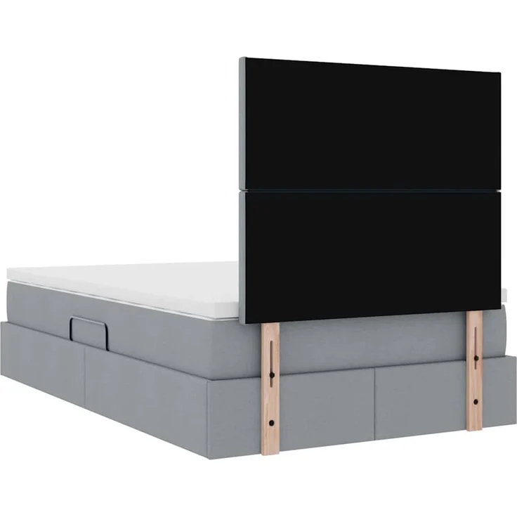 vidaXL LED-Speicherbett mit Matratze Hellgrau 120 x 200 cm Stoff 3372345 – Bild 12