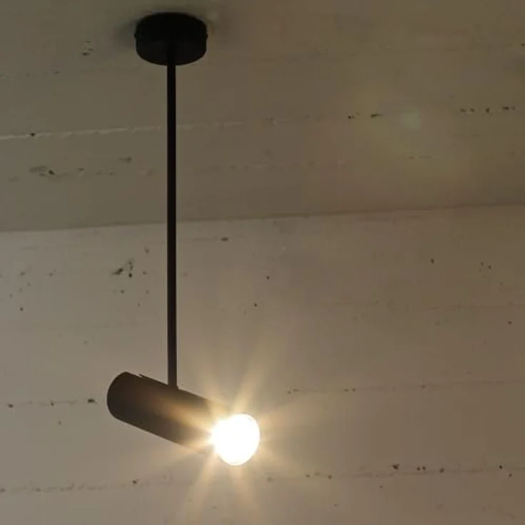 Licht-Erlebnisse Deckenlampe EYE SUPER A, Moderne Metalllampe in Schwarz, verstellbarer Zylinder, H:56 cm, GU10 max. 35 Watt – Bild 2