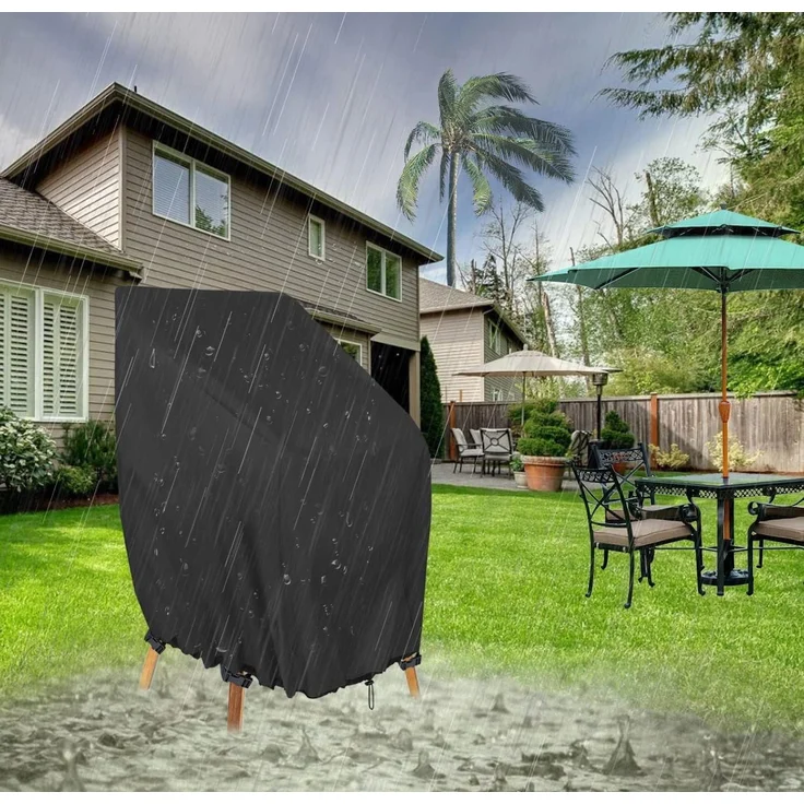 Stapelsessel Schutzhüllen 64 × 64 × 119 cm 2er-Pack 100 % wasserdichte Gartenstuhl Abdeckungen, Outdoor, UV- & Windfest – Bild 7