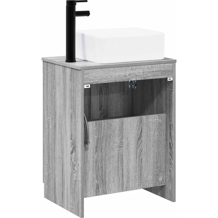 vidaXL Waschbeckenschrank Grau Sonoma 54 x 41 x 100 cm Holzwerkstoff 3404237 – Bild 7