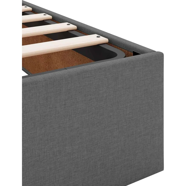 vidaXL Bettgestell mit Matratze mit Matratze 2 pcs Dunkelgrau Stoff 3399474 – Bild 8