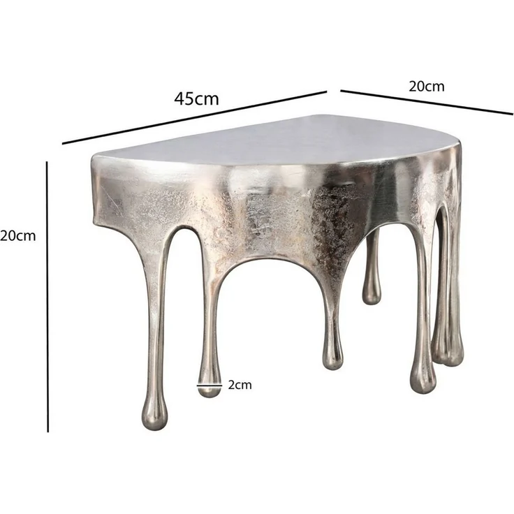 FINEBUY Wandregal FB77468 45cm Aluminium Silber Hängeregal Schweberegal Wandboard Metall, Originelles Hängeregal in edler Tropfenoptik, Komplett aus robustem Aluminium gefertigt – Bild 3