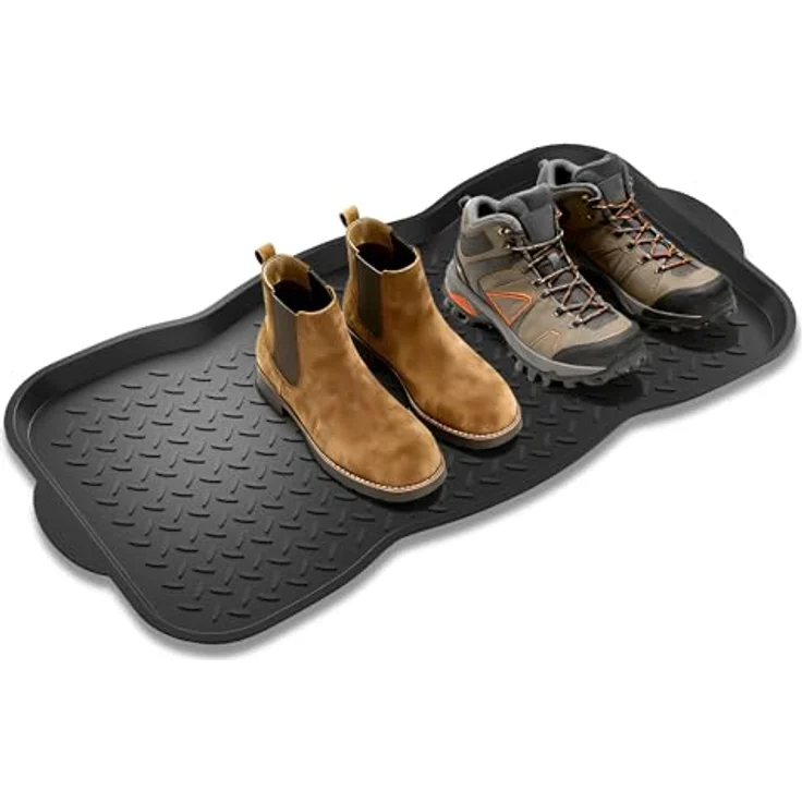 IMMCUTE Schuhabtropfschale 75,5x38x3,5cm, Waschbare Schmutzfangmatte mit Hohem Rand für Flur und Schuhschrank, Vielseitig einsetzbar – Bild 1