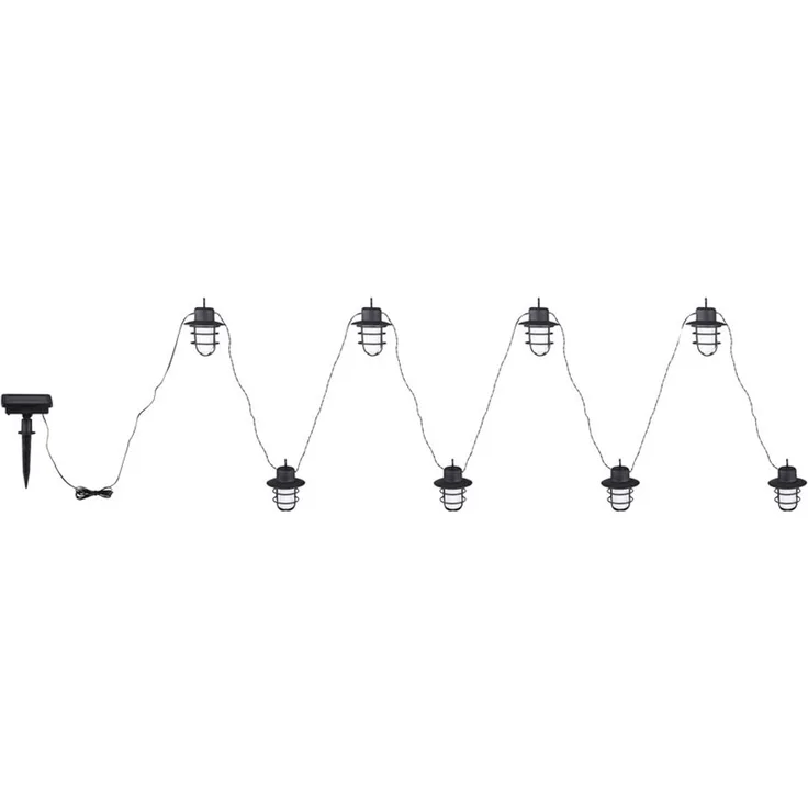 LED Solar Lichterkette, 16 Laternen Flammeneffekt, L 200cm
