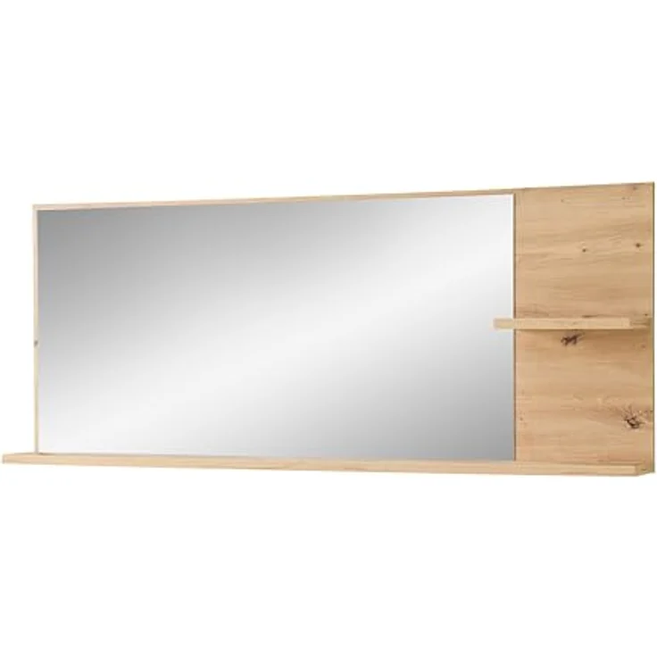 XXXLutz Wandspiegel Bari, Eiche Artisan, rechteckig mit 2 Ablagen, 148x60x17 cm – Bild 1