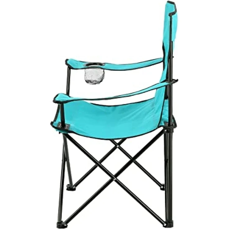 NILS Faltbarer Campingstuhl Anglerstuhl Stabiler Outdoor-Stuhl mit Tragetasche Türkis – Bild 4
