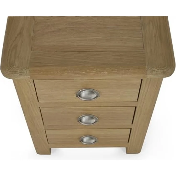 Julian Bowen Nachttisch „Memphis“, gekalkte Eiche, 3 Schubladen – Bild 7