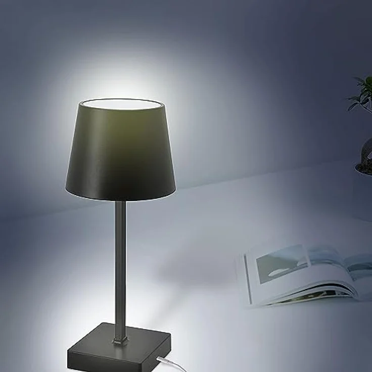 HAC24 Tischleuchte 2er Set, mit Touchfunktion, warmweiß, USB aufladbar, dimmbar, schwarz – Bild 5