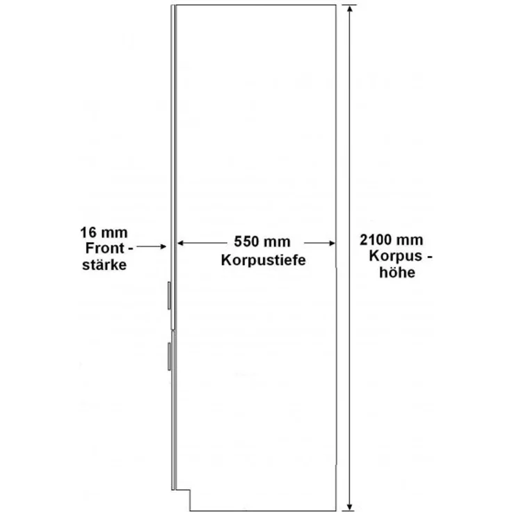 Küchen Hochschrank 60 cm Stilo Weiss Küchenzeile Küchenblock – Bild 3