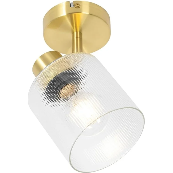 Qazqa LED Aufbaustrahler Laura, ohne Leuchtmittel, E27, Gold, Art Deco, Glas, 1-flammig – Bild 9