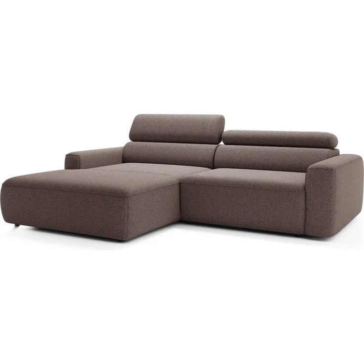 Selsey 'Fando' Ecksofa mit Schlaffunktion, L-Form, 4-Sitzer, Flechtstoff Hellbraun, 252 cm, links