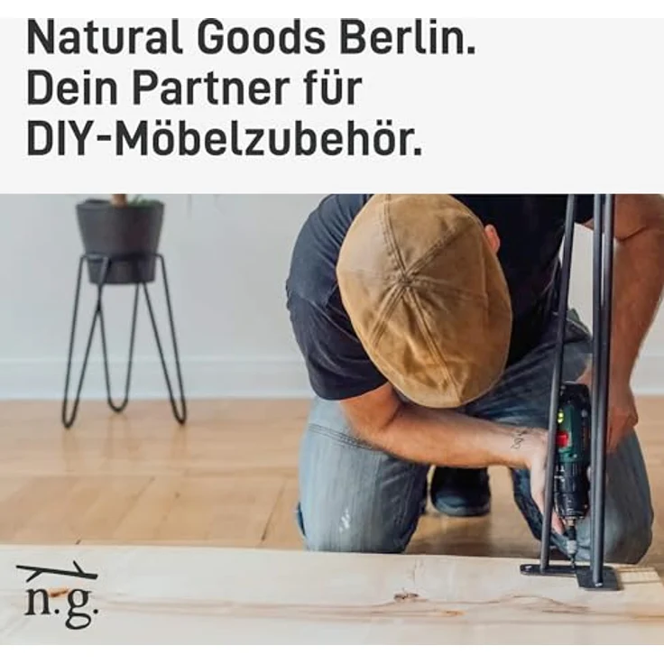 Natural Goods Berlin Tischkufen Rechteck Metall Tischgestell stabil Tischbeine alle Größen Möbelkufen Esstisch, Schreibtisch, Couchtisch, Bank einfache Montage Außenbereich (50 * 72cm, Weiß) – Bild 9