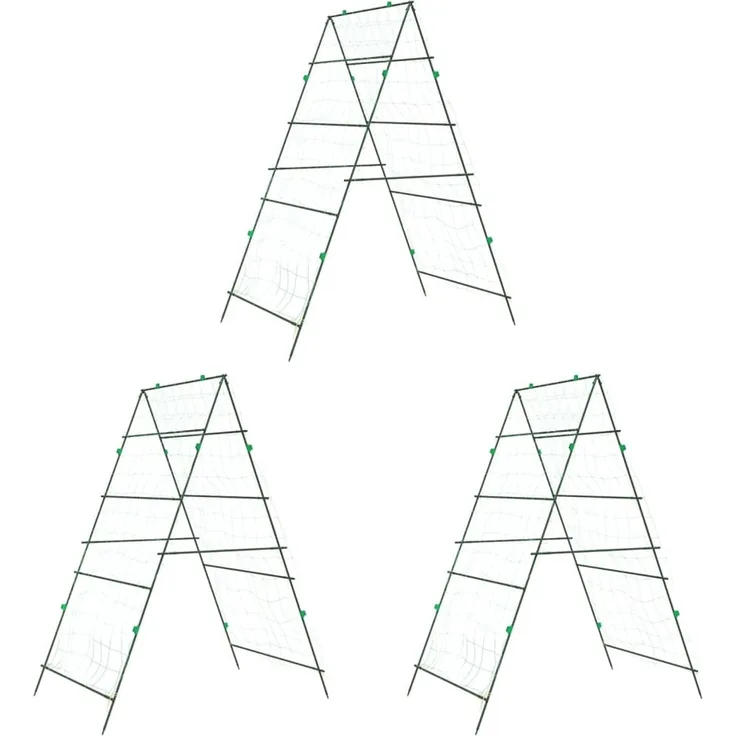 vidaXL Pflanzennetze 3 Stk. A-Rahmen Stahl 3281501
