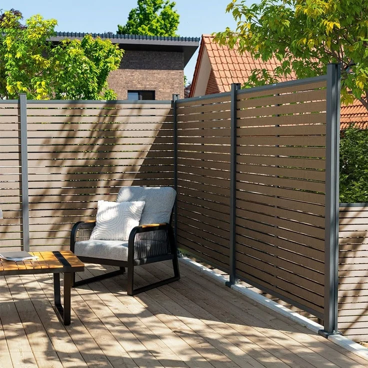 Home Deluxe WPC Sichtschutzzaun ALIRA - Teak, WPC, 7 x185 x7 cm – Bild 2