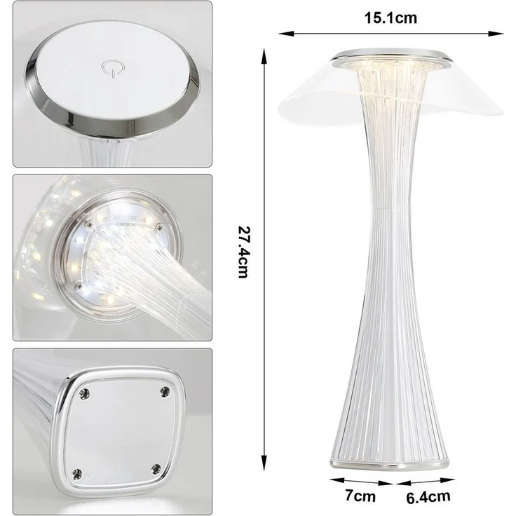 Nettlife LED Nachttischlampe Dimmbar Modern USB mit 3 Helligkeitsstufen Tischleuchte Tischlampe, Dimmbar, LED fest integriert, Kaltweiß, Naturweiß, Warmweiß, für Schlafzimmer, Büro, Wohnzimmer, Arbeitszimmer – Bild 3