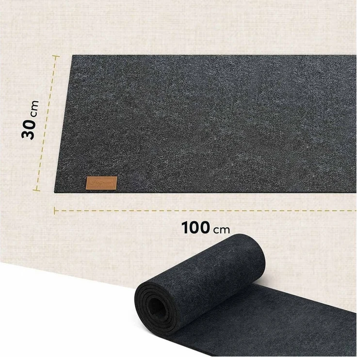 Hoffmann Germany Tischläufer Filz Tischläufer 100×30 cm, anthrazit, hitzebeständig, abwaschbar, 5 mm Filz, abwaschbar, 200°C, 90% Polyester, zeitloses Design – Bild 3