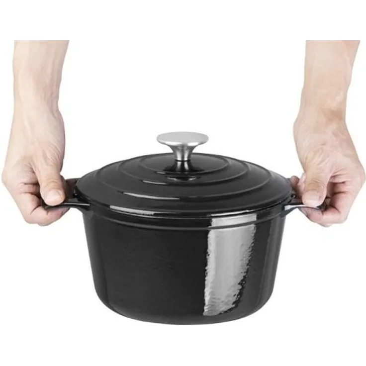 Vogue Runder Schmortopf Schwarz 3,2 Liter
