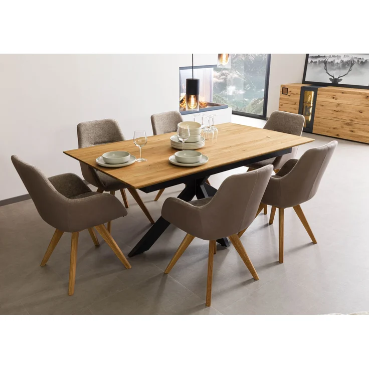Esstisch verlängerbar Wildeiche 200-285x100 natur geölt KITZBÜHEL #12 – Bild 3