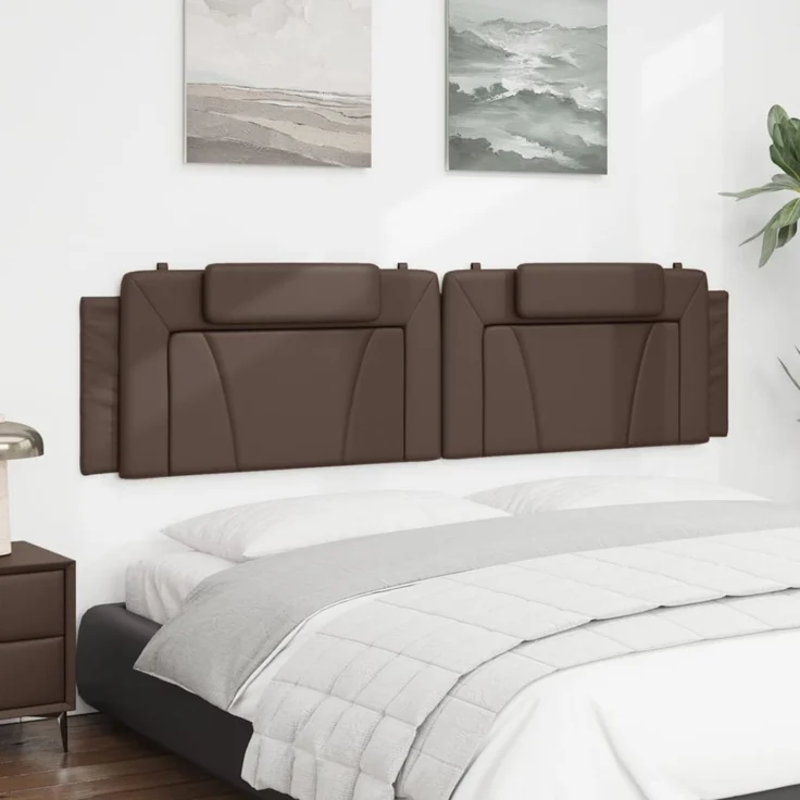 vidaXL Kopfteil-Kissen Braun 200 cm Kunstleder 374816 – Bild 4