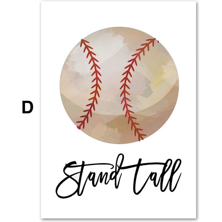 Poster Kinder Sportbälle Fußball Basketball Baseball Football Golfball und Eishockeypuck als Deko Print ohne Rahmen - D / 30X40cm