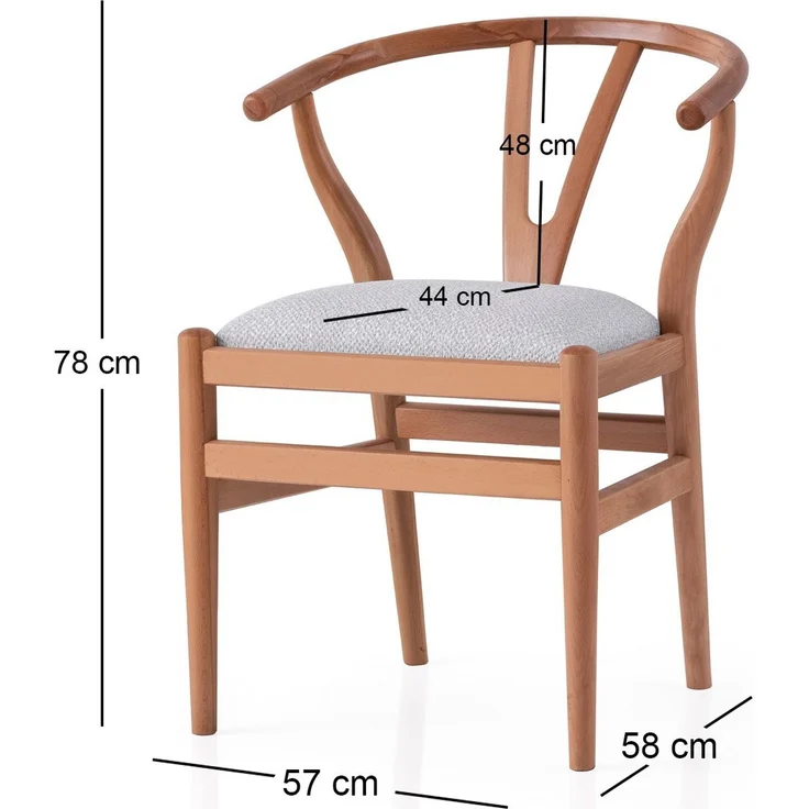 Skye Decor 'Magma - 4403' Stuhl, Eiche / Creme, 57 x 78 x 58 cm – Bild 3