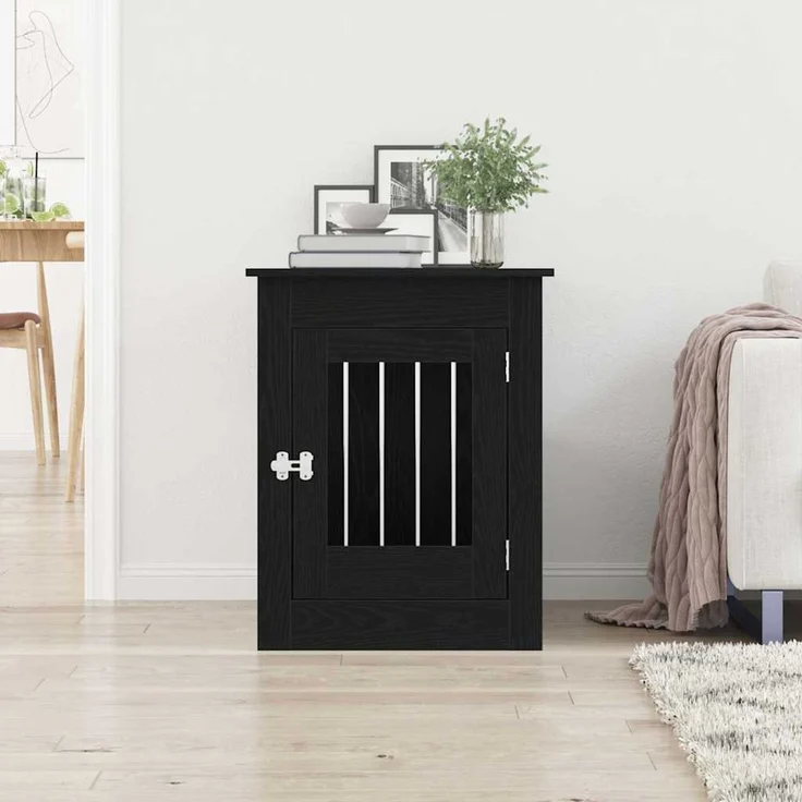vidaXL Hundebox-Möbel Schwarze Eiche 55 x 80 x 68 cm Holzwerkstoff 862176 – Bild 3
