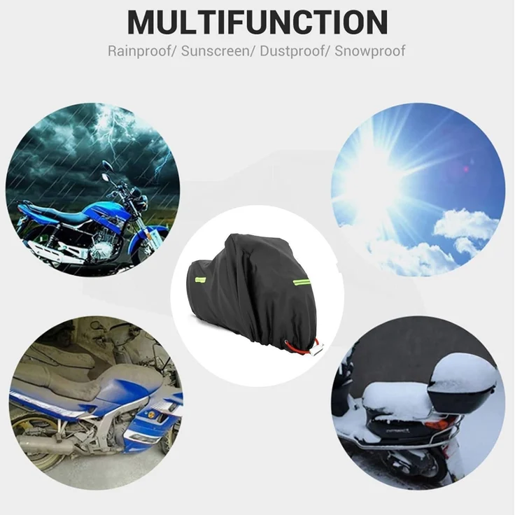 XXXL Motorradabdeckplane Wasserdicht Outdoor Schutzhülle 245x105x125cm – Bild 7