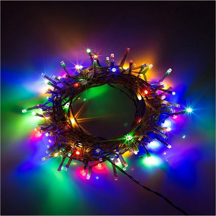 Out of the Blue LED-Lichterkette Innen/Außen Lichterkette 120 LEDs warmweiß + bunt mit Timer, 120-flammig, mit Timer, IP44, 5 Leuchtmodi, Batteriebetrieben – Bild 2