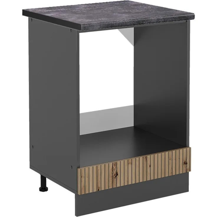 Herdumbauschrank R-Line Artisan-Eiche 60 cm , AP Anthrazit Vicco