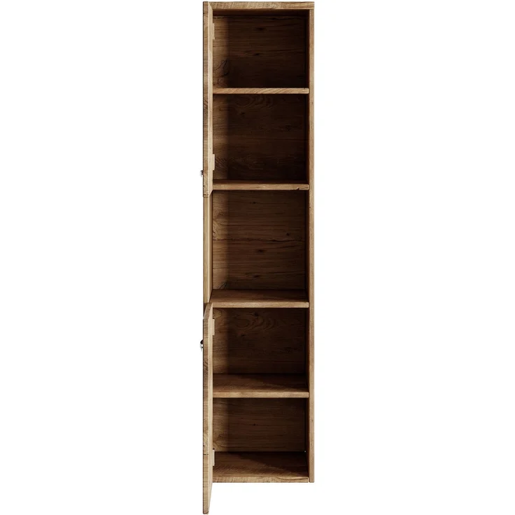 Badplaats Badezimmerschrank Montreal 30 x 30 x 131 cm Kastanien Eiche - Hoch Badschrank Mit 2 Türen – Bild 4