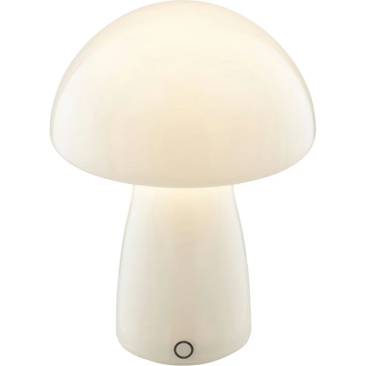 Brilliant LED Tischleuchte Erik, Dimmfunktion, LED fest integriert, Warmweiß, Pilzleuchte aus Glas mit Akku, 250 lm, 2700 K, H 22 cm, dimmbar – Bild 2