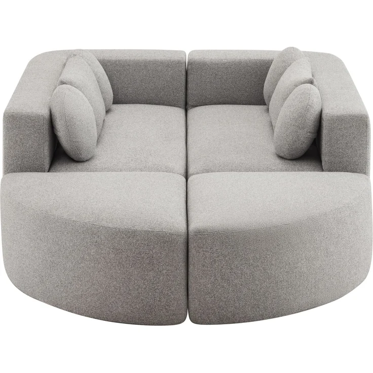 Merax 4-Sitzer Sofas, 292cm Modulare Sofa, Modulare Schlafcouch mit Schlaffunktion, Vollkomprimierte Cloud Couch, Chenille, Ohne Montage, Hellgrau – Bild 9