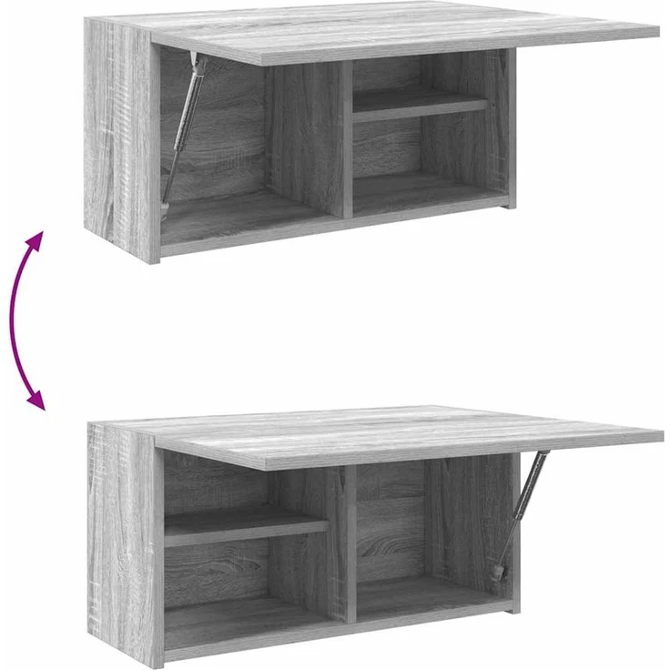 vidaXL Bad-Wandschrank Grau Sonoma 60x25x30 cm Holzwerkstoff 860063 – Bild 8