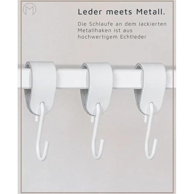 Metallbude Garderobenhaken LEDER S-HAKEN (3 St) – Bild 4