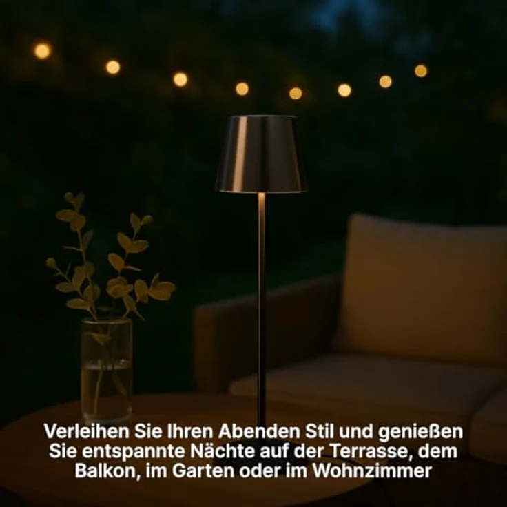 Brilliant Xaana LED-Tischlampe, Höhenverstellbar, touch dimmer stufenlos, IP44 spritzwassergeschützt, USB aufladbar, Schwarz verchromt, 37 cm hoch, für Innen- und Außenbereich – Bild 5