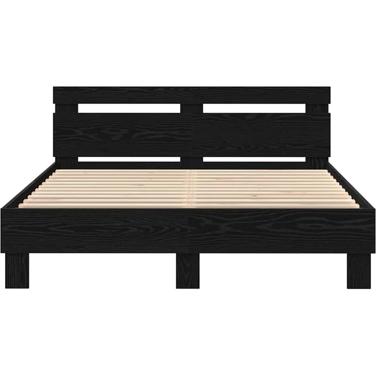 vidaXL Bettrahmen Schwarz Eichen-Optik 160 x 200 cm Holzwerkstoff 3333941 – Bild 5