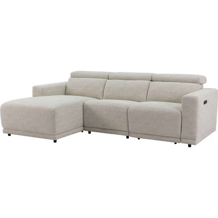 OTTO home Ecksofa LEOON L-Form, 255 cm - elektr. Relaxfunktion, mit USB A/C-Anschluss. Federkern, verstellbaren Kopfstützen, Webstoff – Bild 3