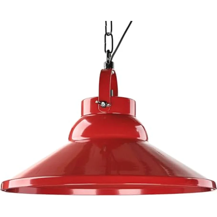Licht-Erlebnisse Pendelleuchte Iron E27, Höhenverstellbare Hängeleuchte im industriellen Design, Rot – Bild 4