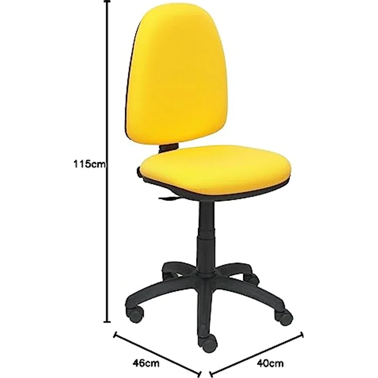 PIQUERAS Y CRESPO Modell 04CP Ergonomischer Bürostuhl mit Permanentkontaktmechanik und höhenverstellbar Sitz und Rücken gepolstert in Stoff BALI gelb – Bild 3