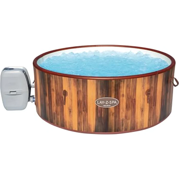 Bestway® LAY-Z-SPA® Whirlpool Helsinki AirJet Plus™ für 7 Personen, Ø 180x66 cm, Holz-Optik (Pinie) – Bild 2