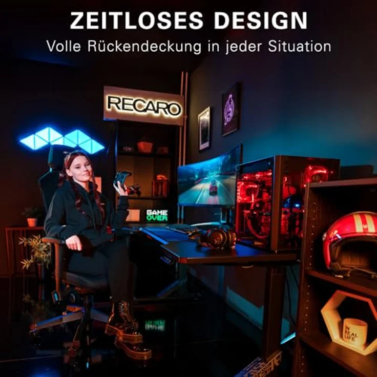 RECARO AER Gamingstuhl – Ergonomischer Gaming Chair | Premium-Polsterschaum | ideal auch als Bürostuhl oder Schreibtischstuhl | individuell einstellbar | 150 Kg – Royal Blue – Bild 3