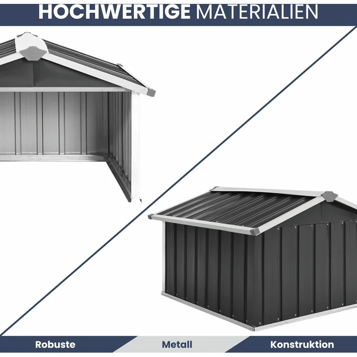 DELUKE® Mähroboter Garage aus Metall - 92x97x63cm | Dach Carport Überdachung für Rasenmäher Rasenroboter Automower Garten Mährobotergarage Regenschutz für Rasenmäher, Anthrazit – Bild 4