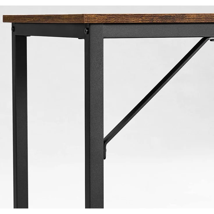 VASAGLE Schreibtisch, Computertisch, schmaler Bürotisch, 100 x 50 x 75 cm, Arbeitszimmer, Homeoffice, Büro, einfacher Aufbau, Metall, Industrie-Design, vintagebraun-schwarz LWD41X – Bild 8