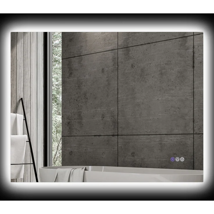 Anti-Kondensations-Badezimmerspiegel mit einstellbarer Helligkeit und Farbe, 80.0×4.0×60.0cm, Transparent, MELAYR – Bild 2